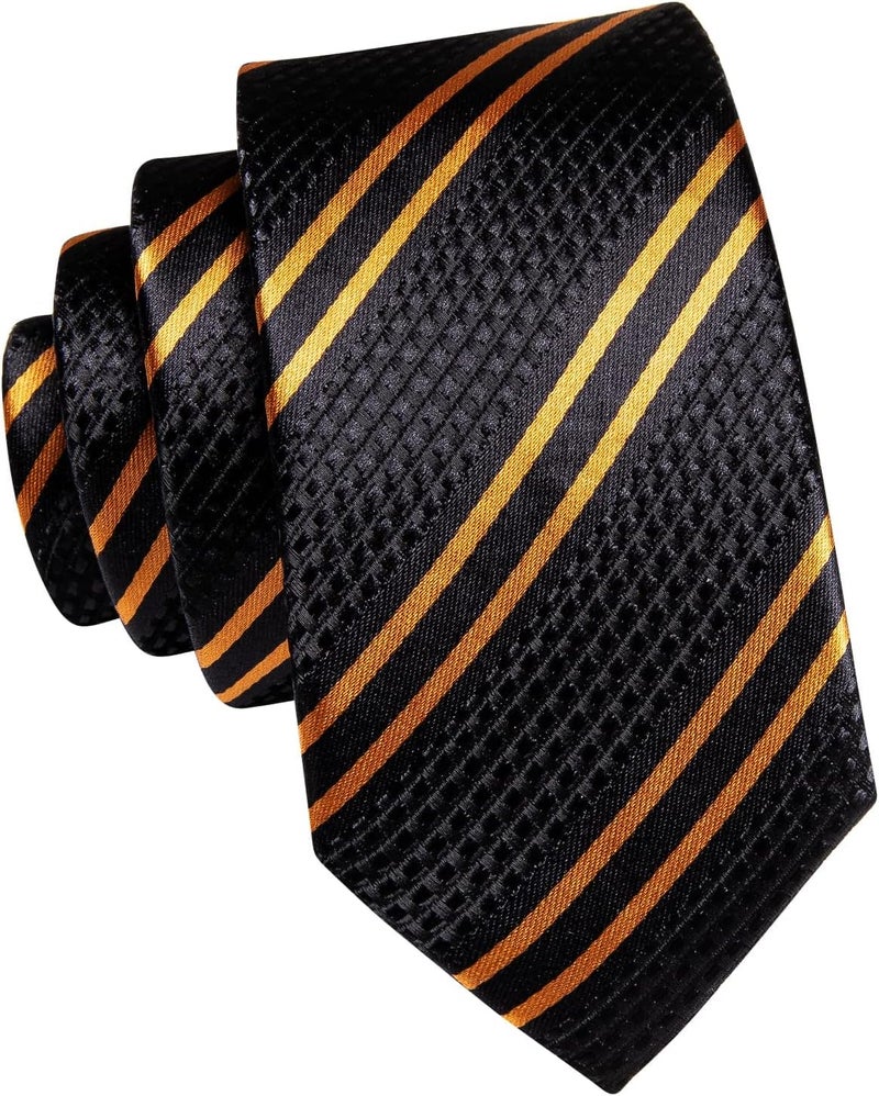Dubulle Ties for Boys Self Tie Silk Paisely Striped Kids Necktie and Pocket Square Set for Age 8-11 - Image 2